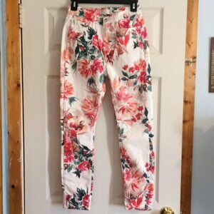 Seven For All Mankind Floral Jeans Jen 7 Style Ankle Skinny Sz 4 Feminine Girly
